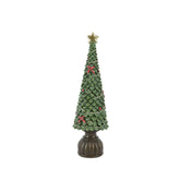 Decoris Polyresin Tree with Glitter 44cm - Green